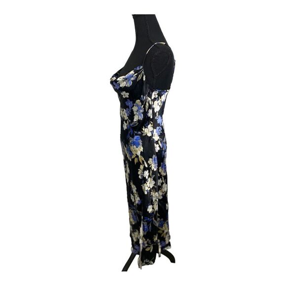 #307 SOCIALITE Floral Satin Slip Dress - Picture 4 of 10